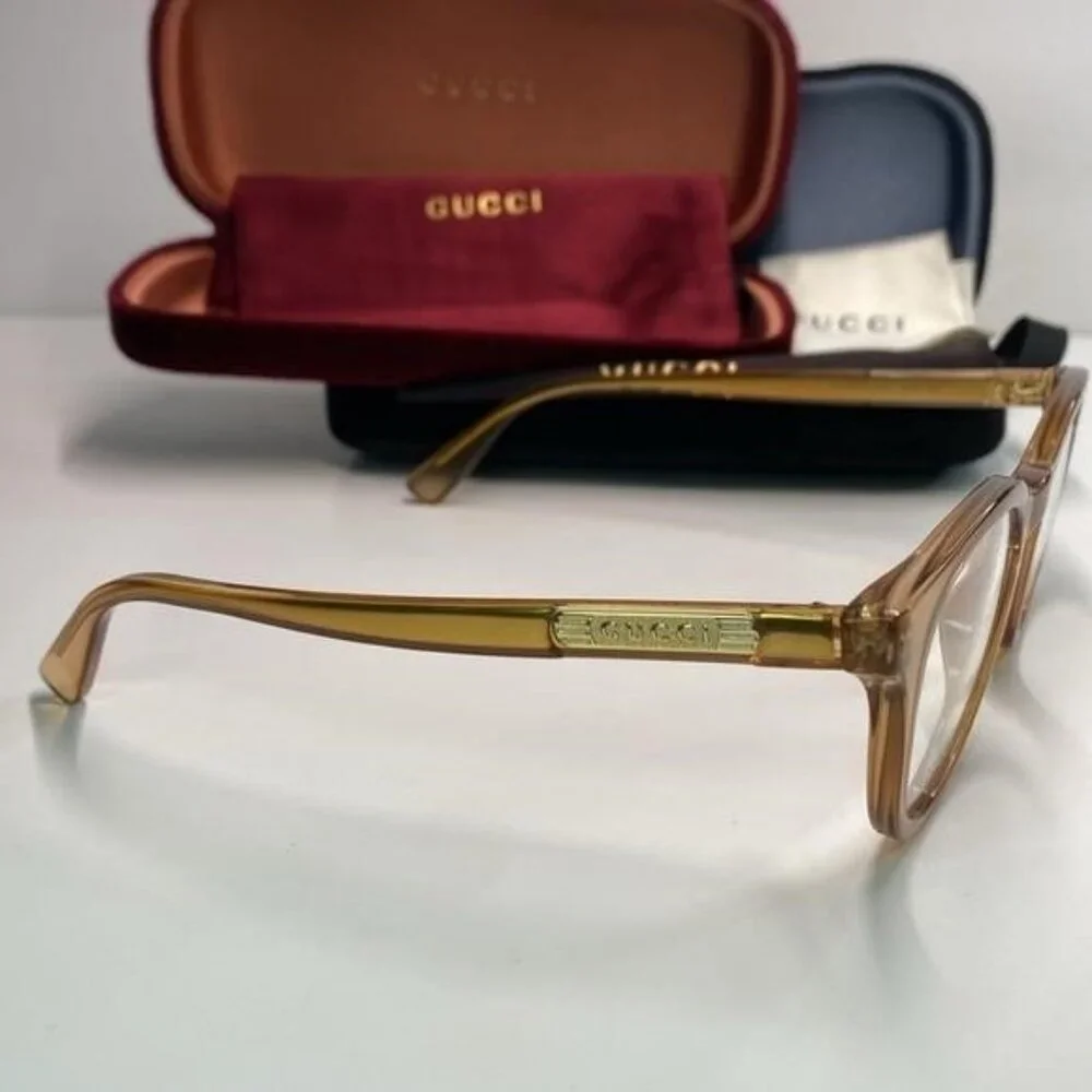 💯- New Authentic Gucci™ - GG0937O 003 Orange Transparent Eyeglasses